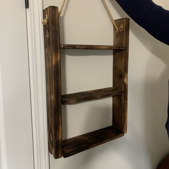 Rustic burnt 3 level shelf. - Picture 3 of 4